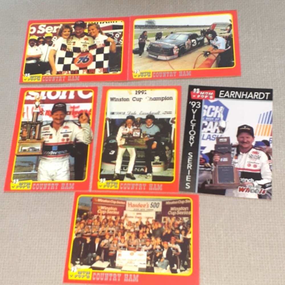 Mom and Pops Dale Earnhardt Cards Traks and Wheels 91 Champion